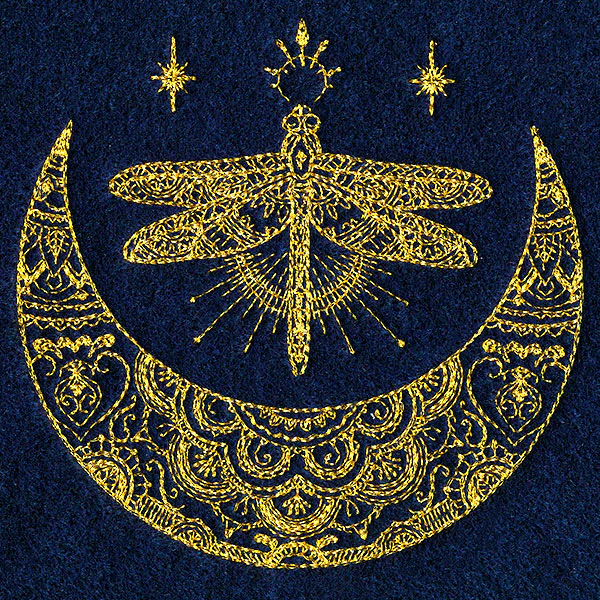 Mehndi Magic Dragonfly Crescent Moon - Image 7