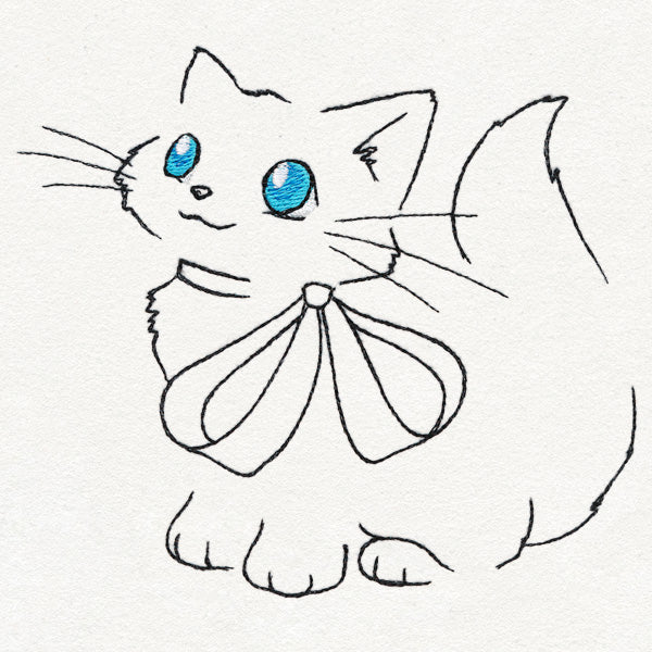 Meowy Christmas Cat with Bow - Image 3