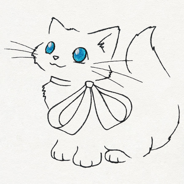 Meowy Christmas Cat with Bow - Image 5