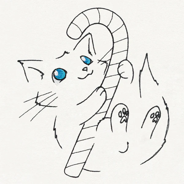 Meowy Christmas Cat with Candy Cane - Image 5