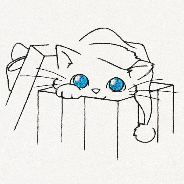 Meowy Christmas Cat with Gift Box - Image 5
