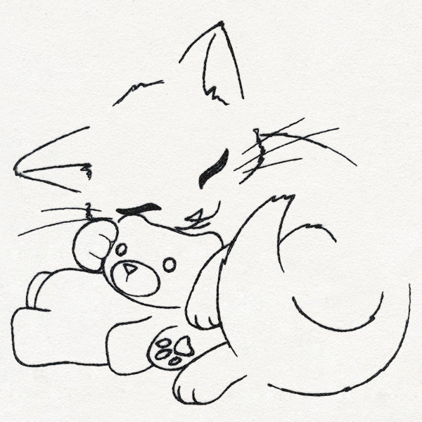 Meowy Christmas Cat with Teddy Bear - Image 5