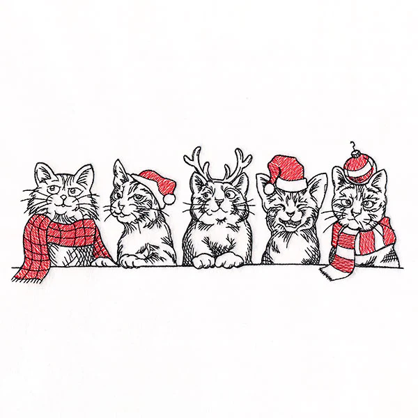 Meowy Christmas Cats Border - Image 2