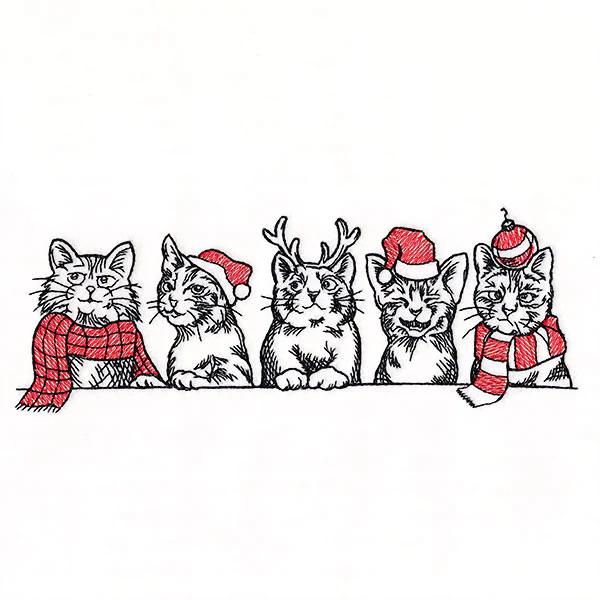 Meowy Christmas Cats Border - Image 3