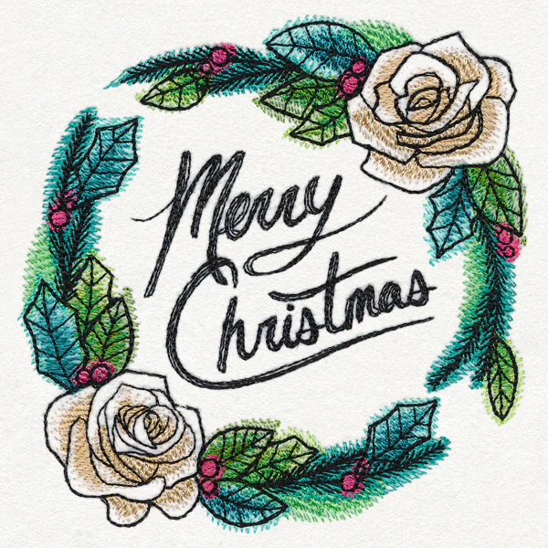 Merry Christmas Watercolor Wreath - Image 4