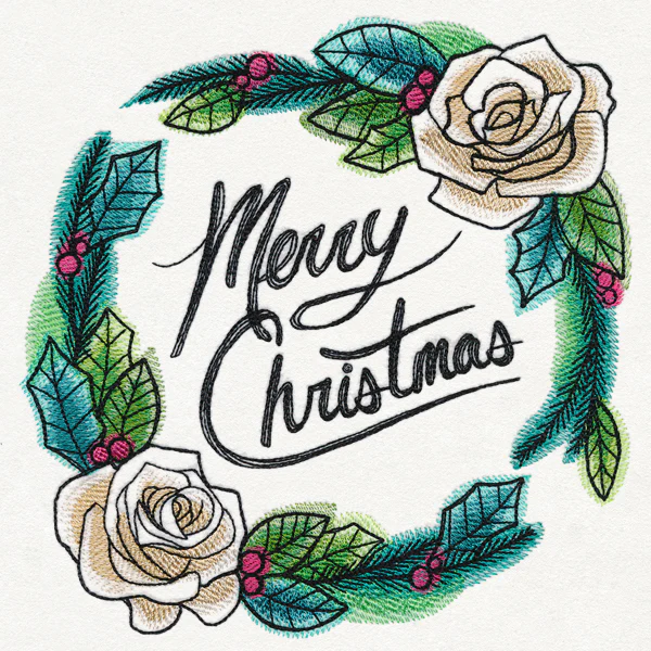 Merry Christmas Watercolor Wreath - Image 6
