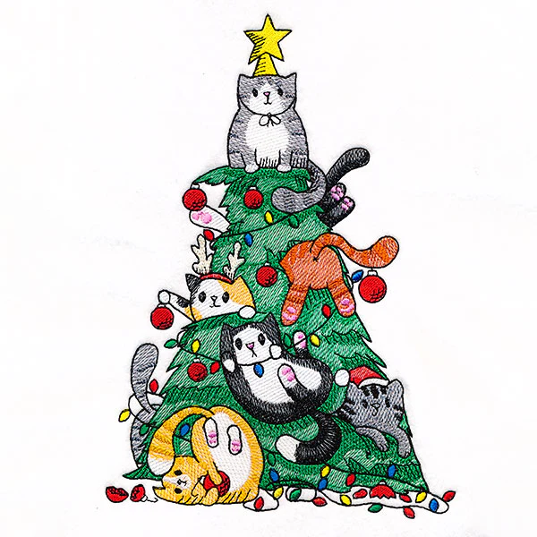 Merry Mischief Christmas Tree Cats - Image 4