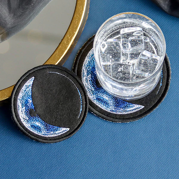 Moon Phases Coasters - Crescent (In-The-Hoop) - Image 7
