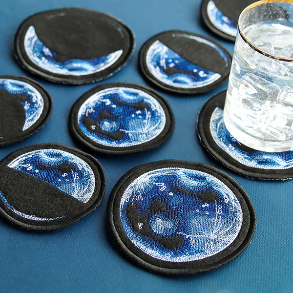 Moon Phases Coasters - Full (In-The-Hoop) - Image 3