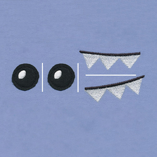 Noggin Nanimals - Shark Face (Applique) (Split) - Image 2