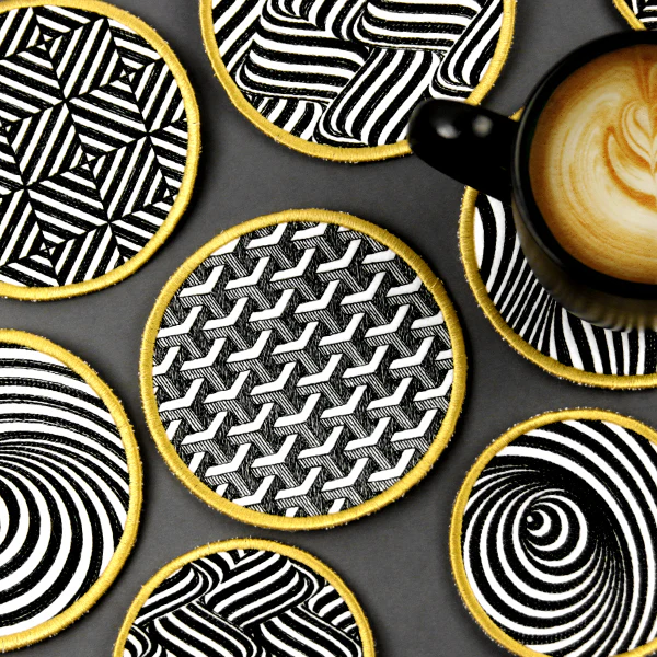 Optical Illusion Circle Coaster 5 (In-the-Hoop) - Image 4