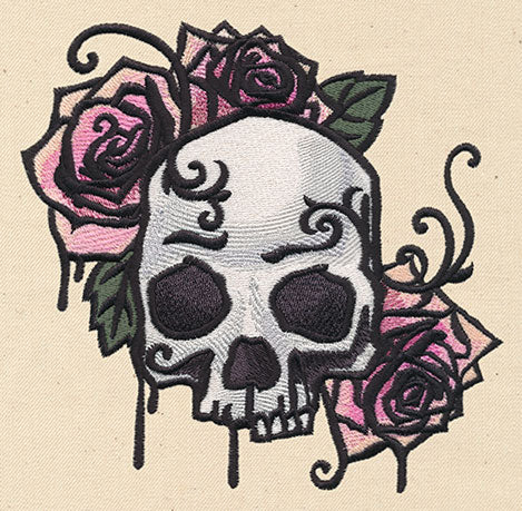 Painted Skull and Roses - Image 4
