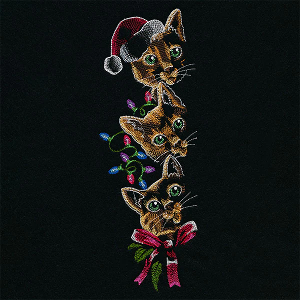 Peeking Christmas Cats Trio
