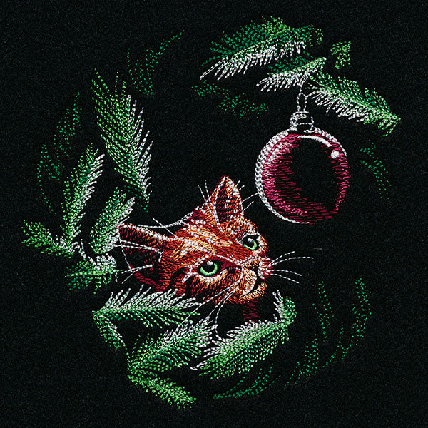 Peeking Christmas Tree Cat & Ornament - Image 4