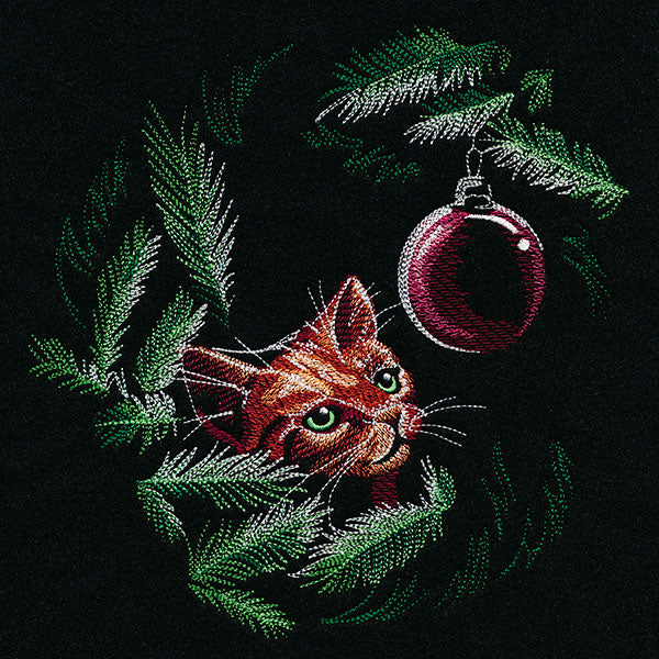 Peeking Christmas Tree Cat & Ornament - Image 5
