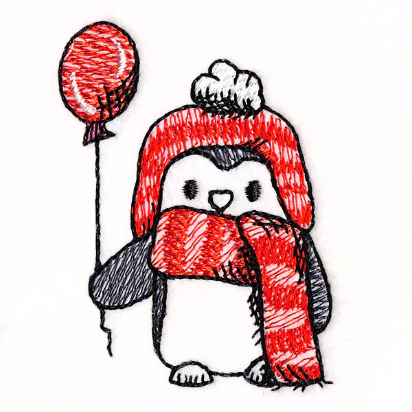 Penguin in Winter - Holding a Balloon - Image 2