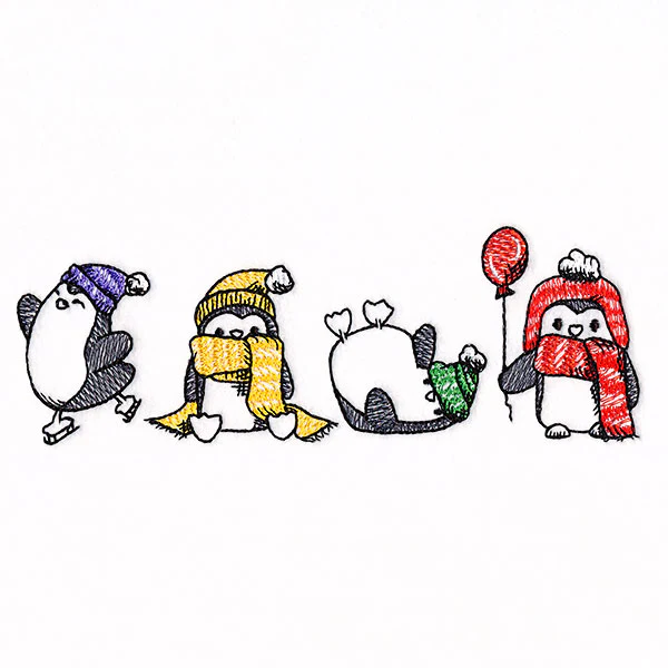 Penguins in Winter Border - Image 7