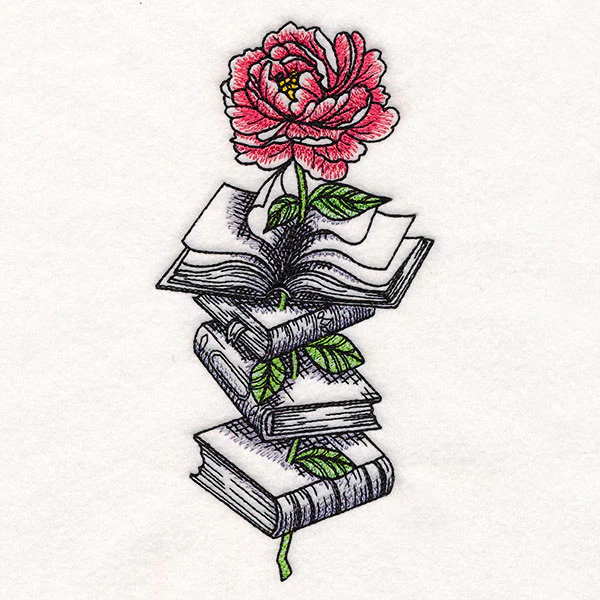 Peony in Book Stack - Image 10
