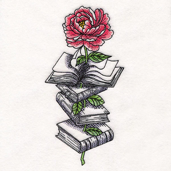 Peony in Book Stack - Image 7