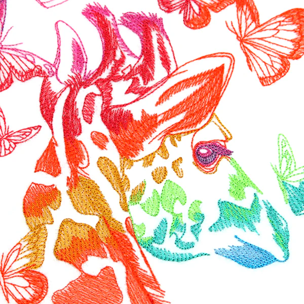 Rainbow Giraffe with Butterflies - Image 2