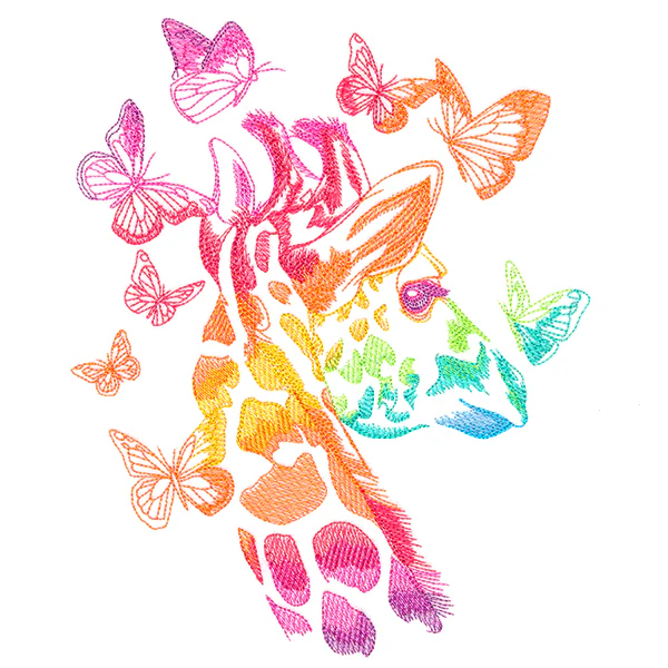 Rainbow Giraffe with Butterflies - Image 7