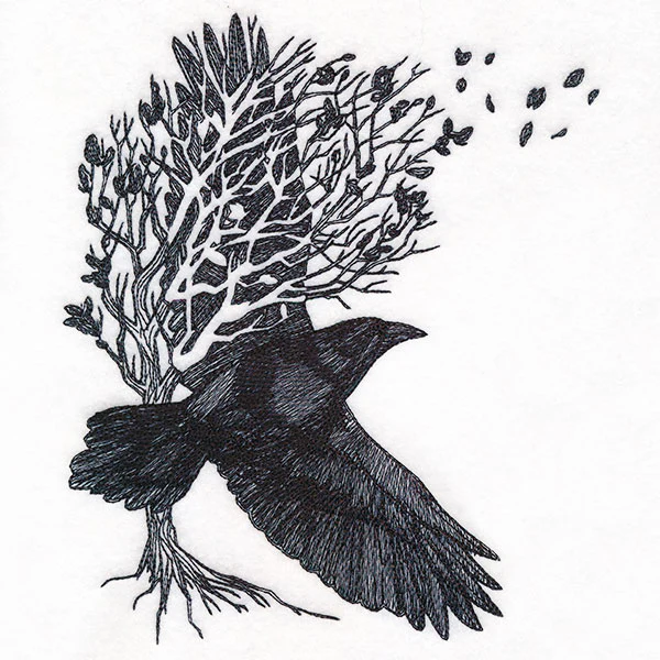 Raven in Autumn Tree - Image 4