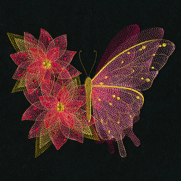 Sheer Illusions Poinsettia Butterfly