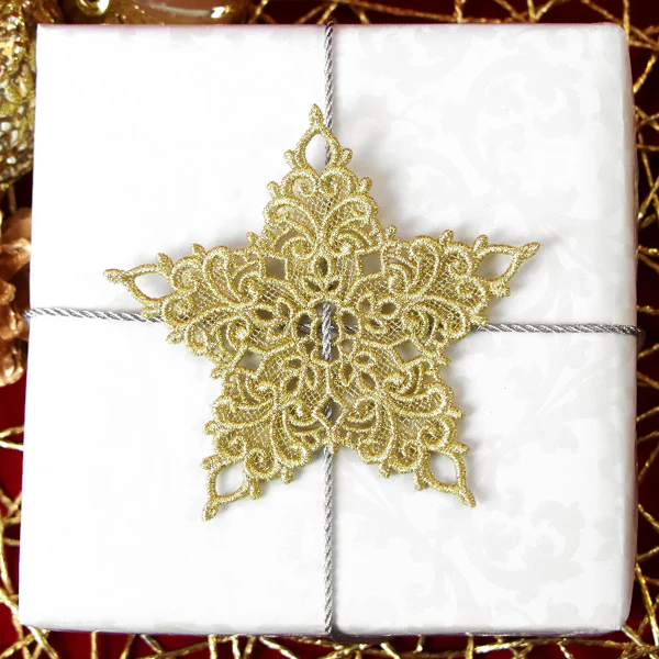 Shimmering Star Gift Topper (Lace) - Image 3