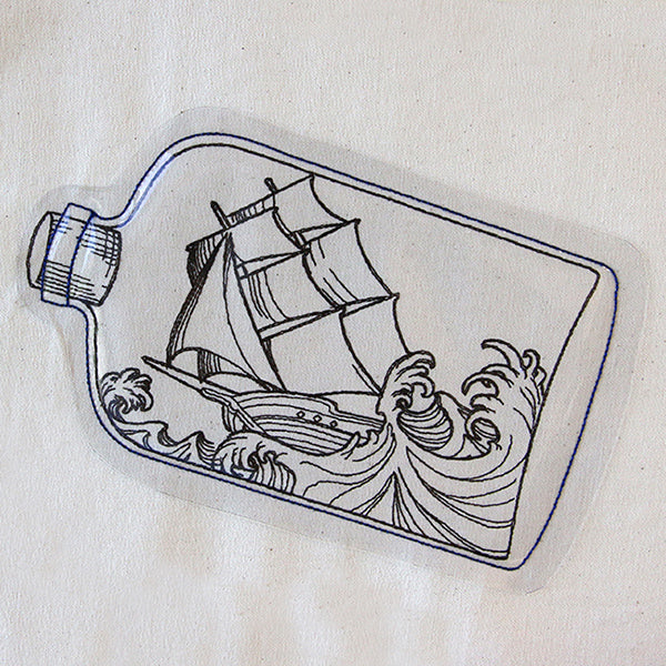 Ship in a Bottle (Vinyl Applique) - Image 2