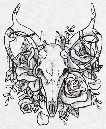 Sketched Deer Skull - Image 2