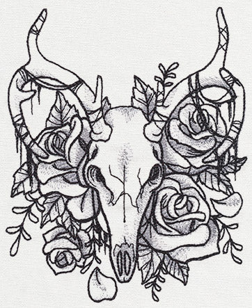 Sketched Deer Skull - Image 3