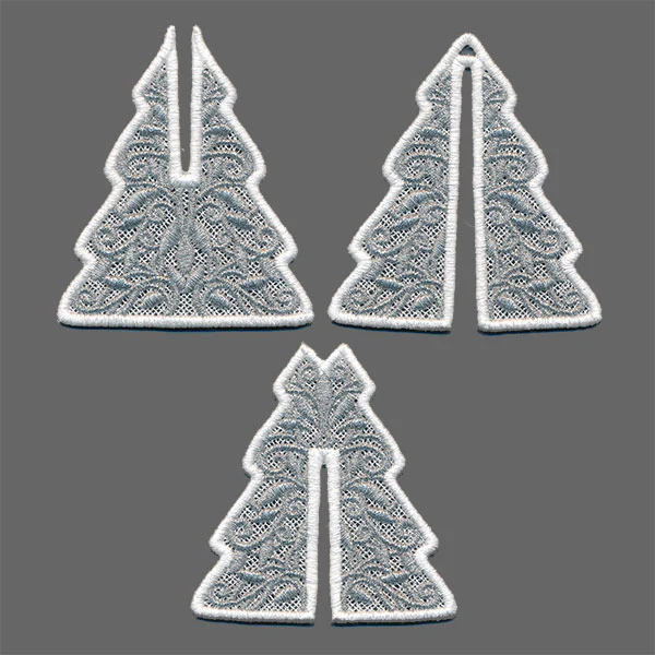 Slotted Christmas Tree Ornament in 3D (Lace) - Image 2