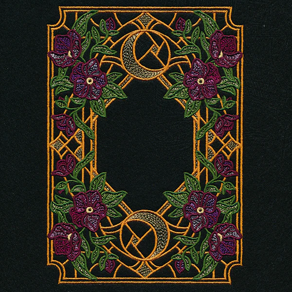 Stained Glass Celestial and Blooms Panel - Image 4