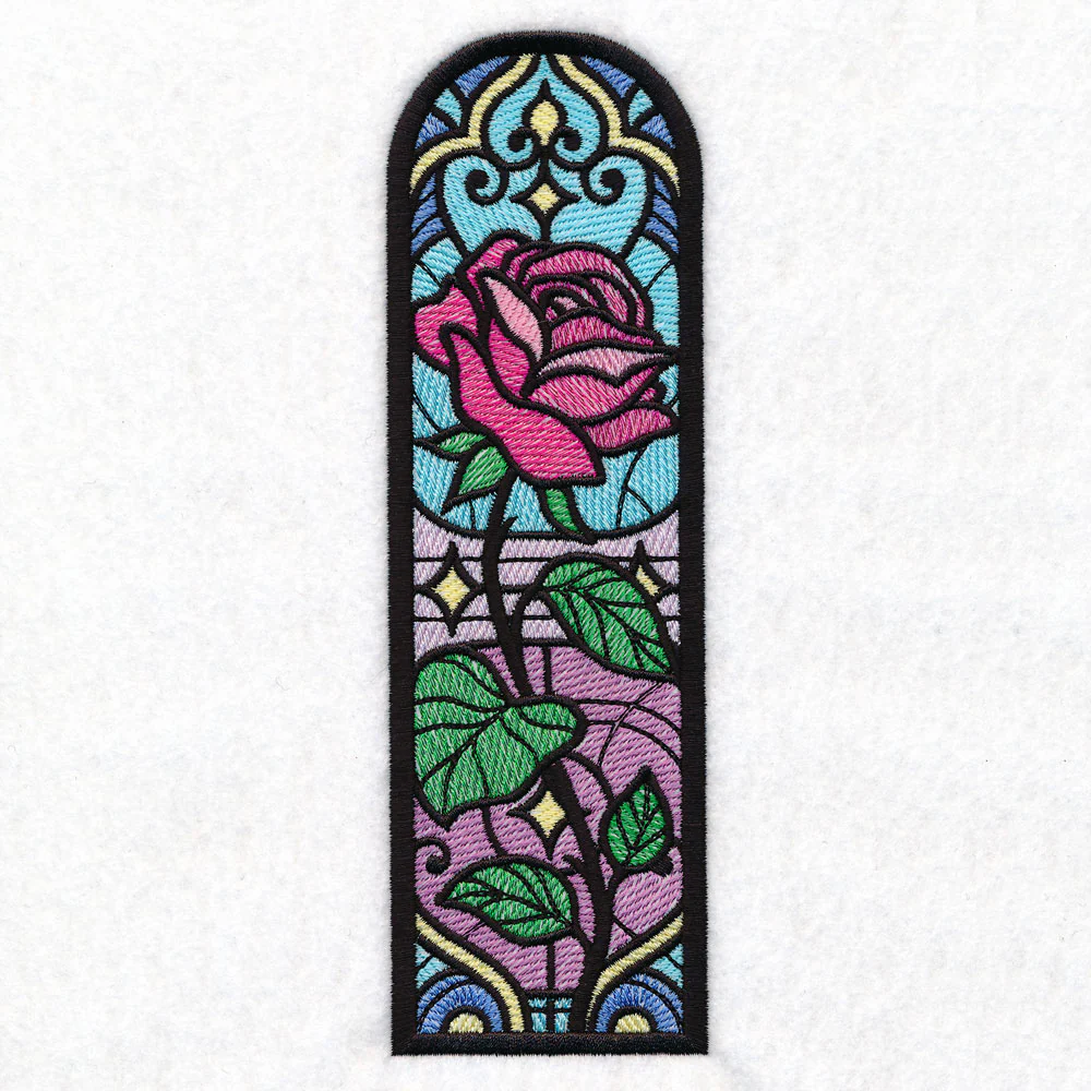 Stained Glass Rose Bookmark (Organza) - Image 4