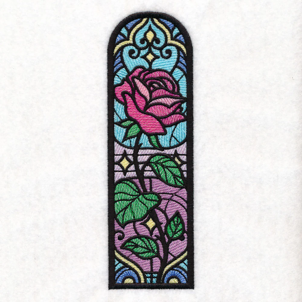 Stained Glass Rose Bookmark (Organza) - Image 5