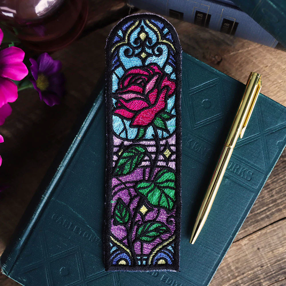 Stained Glass Rose Bookmark (Organza) - Image 6
