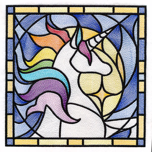 Stained Glass Unicorn Square