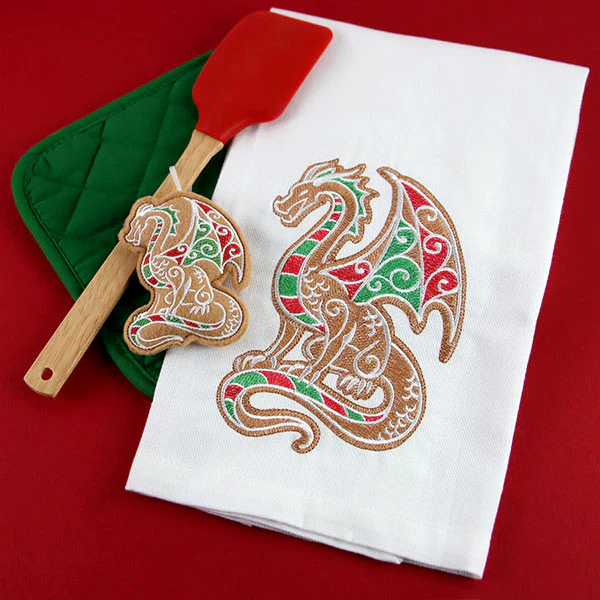 Stuffed Gingerbread Dragon (In-the-Hoop) - Image 2