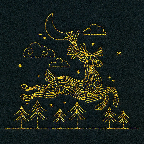 Swirling Reindeer in Flight - Image 2