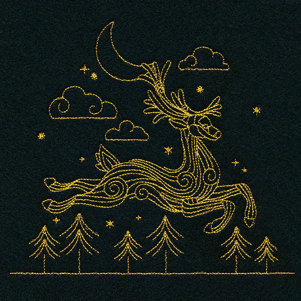Swirling Reindeer in Flight - Image 5