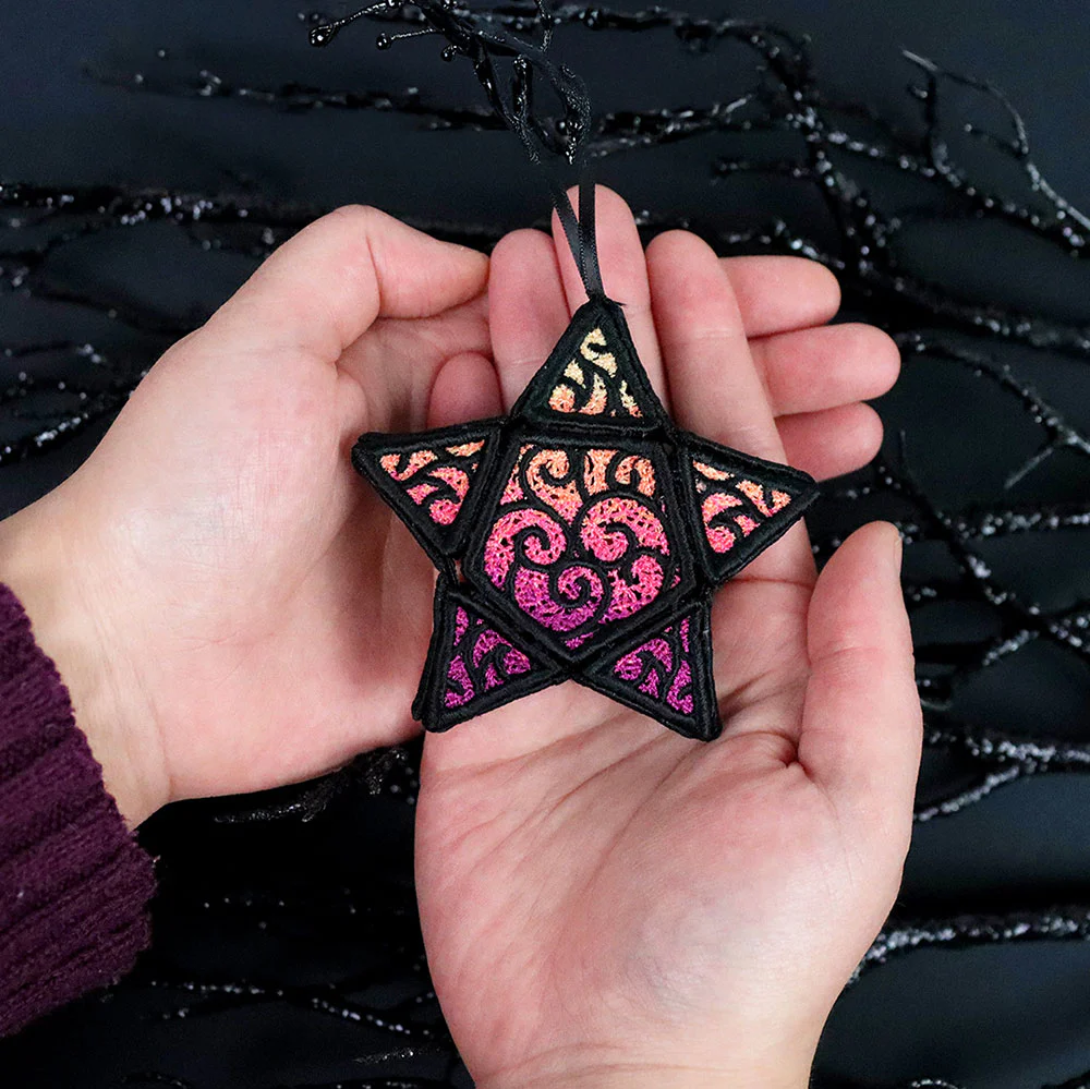 3D Swirling Star Ornament (Lace) - Image 3