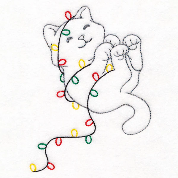 Tangled Up in Christmas Lights Cat - Image 3