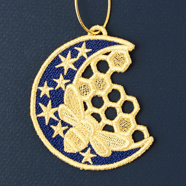 To the Moon Honeybee Ornament (Lace) - Image 3
