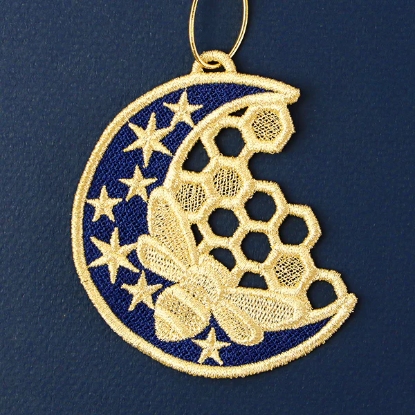 To the Moon Honeybee Ornament (Lace) - Image 4
