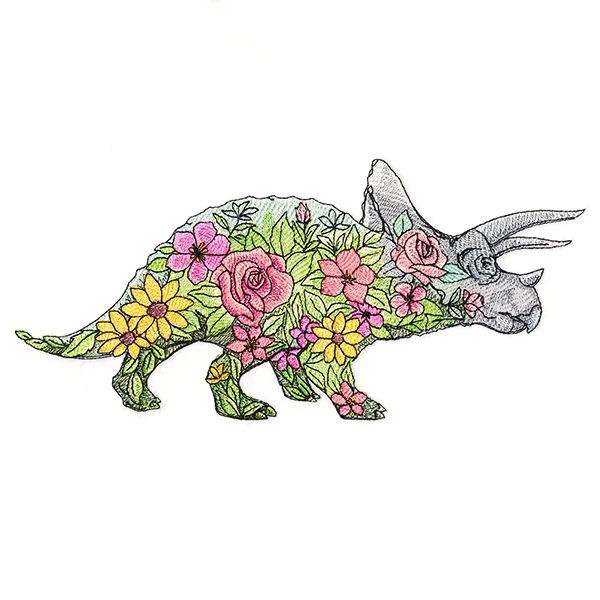 Triceratops in Flowers - Image 2