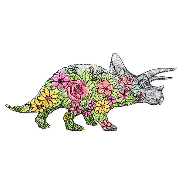 Triceratops in Flowers - Image 3