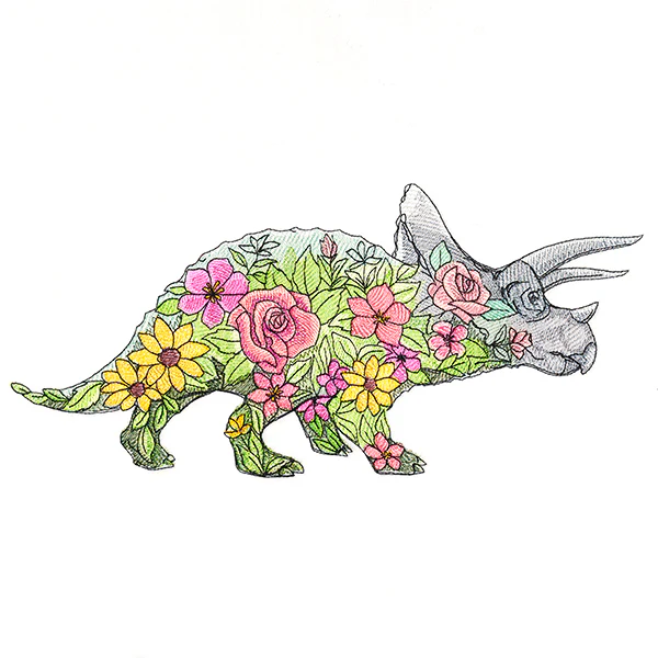 Triceratops in Flowers - Image 5
