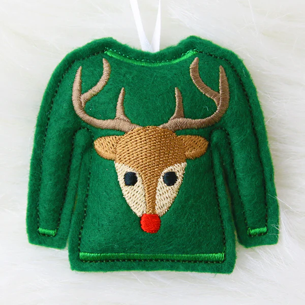 Ugly Christmas Sweater Ornament (In-the-Hoop)