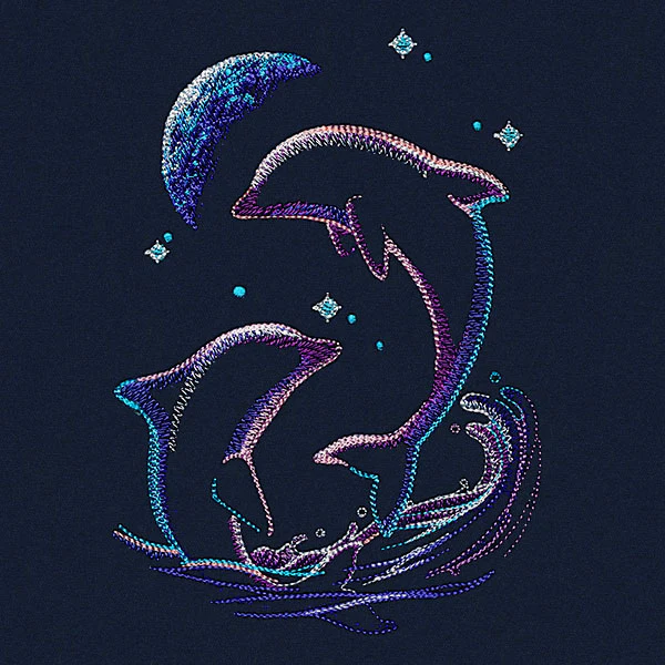 Under the Crescent Moon Leaping Dolphins - Image 3