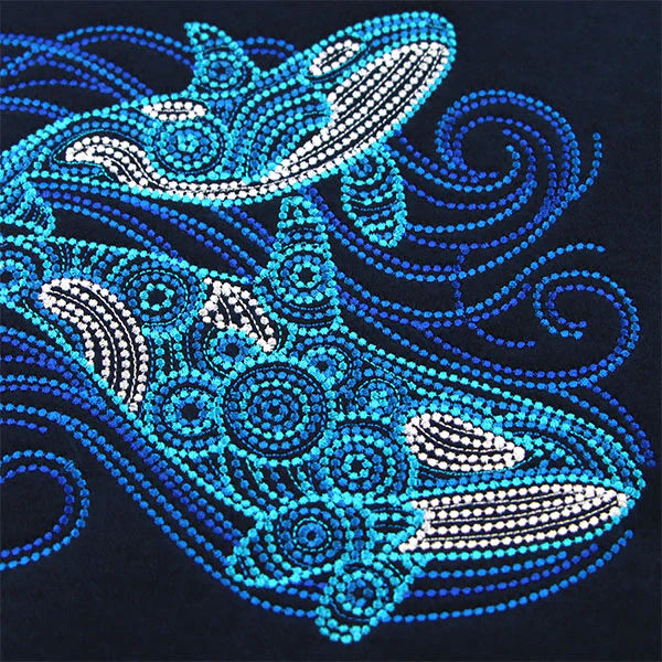 Under the Ocean Blue Mosaic Orcas - Image 2